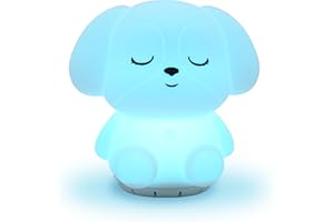 RAINLAX Mindfulness 'Breathing Puppy' | 4-7-8 Guided Visual Meditation Breathing Light | 3 in 1 Device with Night Light & Noise Machine for ADHD Anxiety Stress Relief Sleep - Gift for Kids Adult Women Men