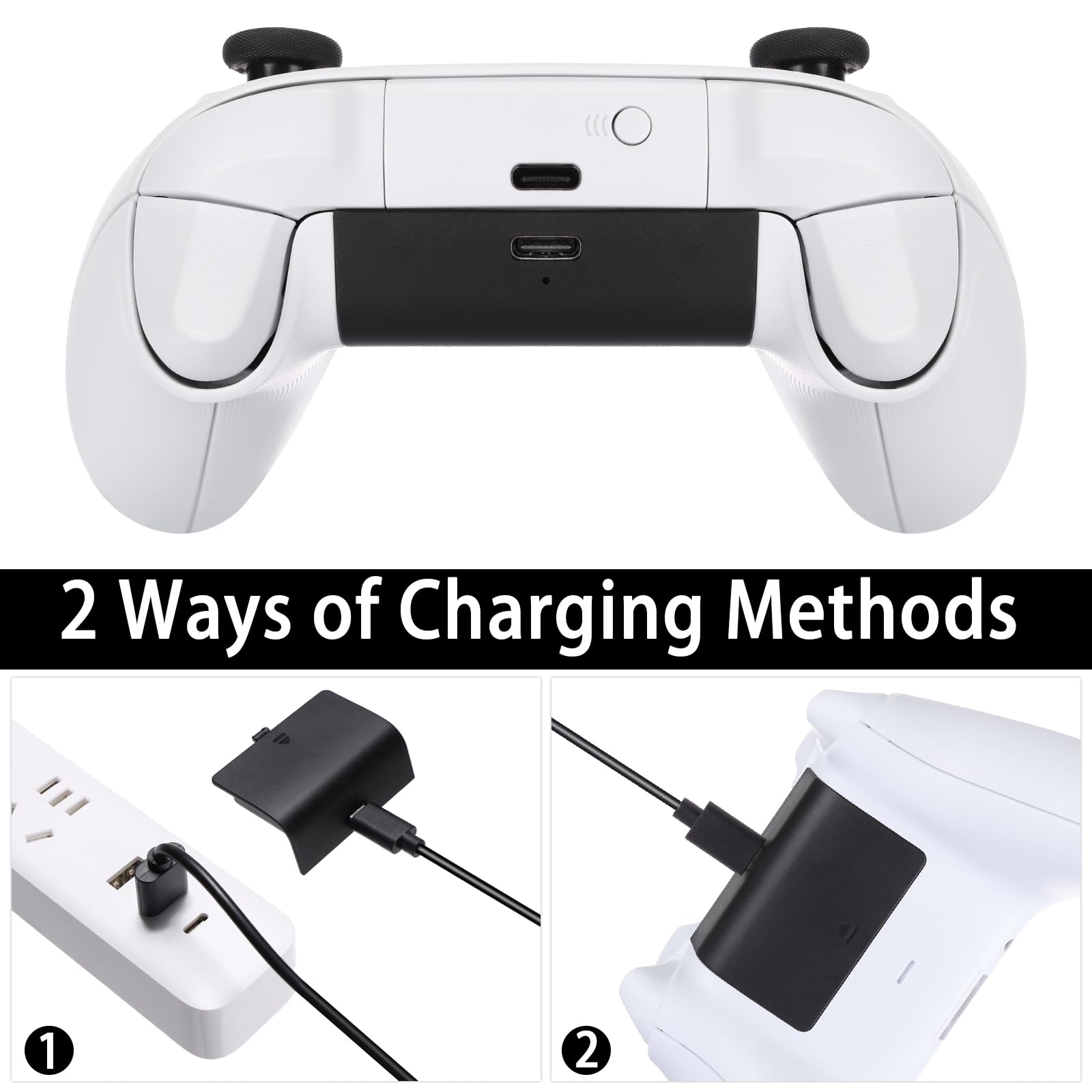 1 Pack Rechargeable Controller Battery Pack for Xbox Series S/X, Upgraded 800 mAh Battery Pack with USB C Charging Cable and LED Indicator