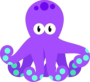 Amazon Com Ocean Animal Under The Sea Creatures Cartoon Vinyl Sticker Purple Octopus Automotive