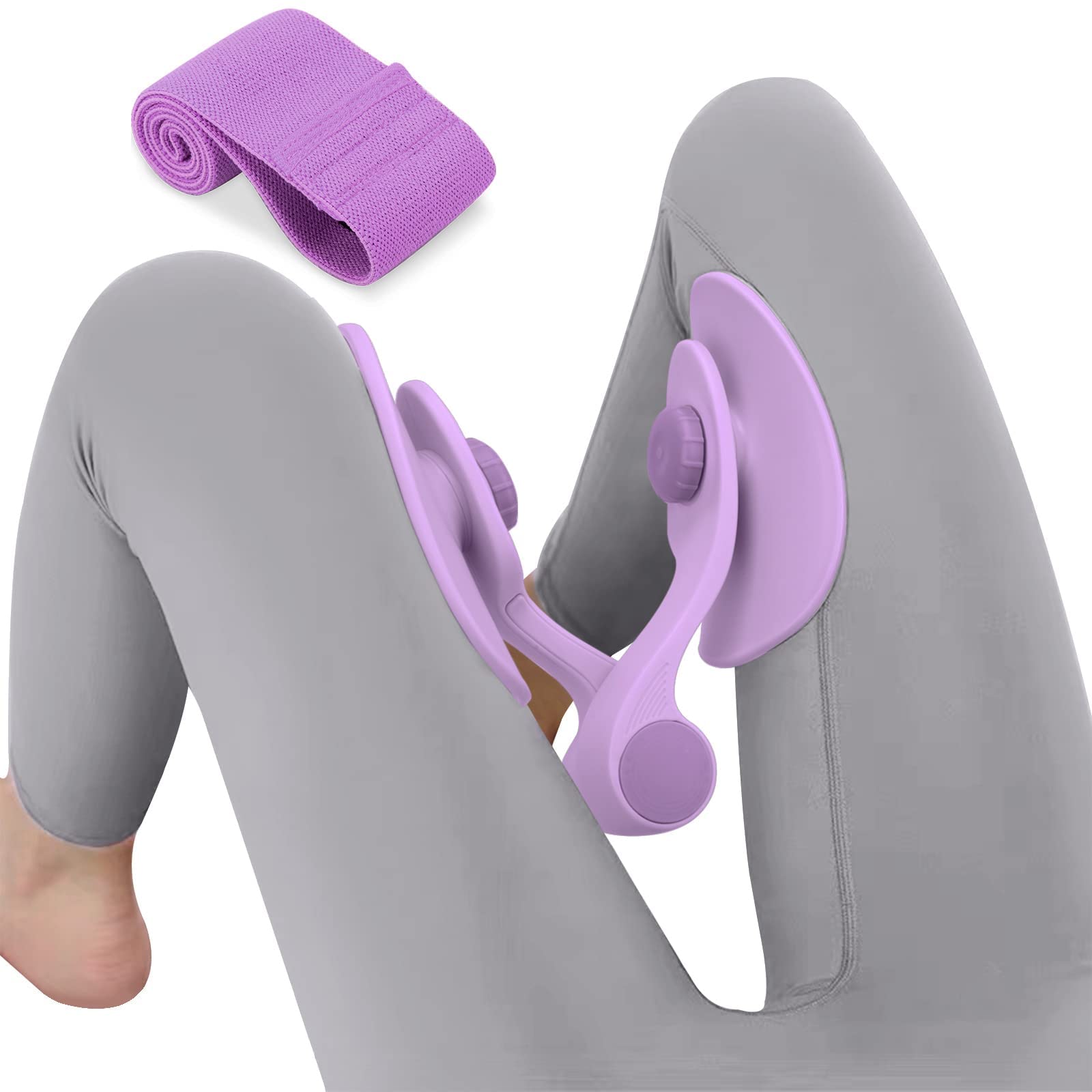 Adductor Muscle Training, Pelvic Floor Muscles, Training Beautiful Butt Band Included, Japanese Instruction Manual Included, Hip Trainer, Multi-functional Exercise Clip, Anti-Slip, Easy and