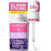 Glamonade Super Strong Nail Glue: Glue for Press Ons & Acrylic Nails & Fake Nail Tips - 10ml Professional Easy Long-Lasting Mess-Free Application Adhesive