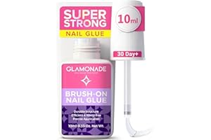 Glamonade Super Strong Nail Glue: Glue for Press Ons & Acrylic Nails & Fake Nail Tips - 10ml Professional Easy Long-Lasting Mess-Free Application Adhesive