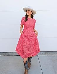 ZESICA Women's 2025 Summer Short Sleeve Maxi Dress