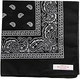 Soophen Paisley One Dozen Cowboy Bandanas (Black 22 X 22 in , 12-Pack)