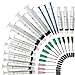 Momok 15 Packs - 20ml, 10ml, 5ml, 3ml, 1ml Syringe with 14ga, 18ga and 20ga Blunt Tip Needles and Caps for Refilling and Measuring Adhesives or Glue Applicator
