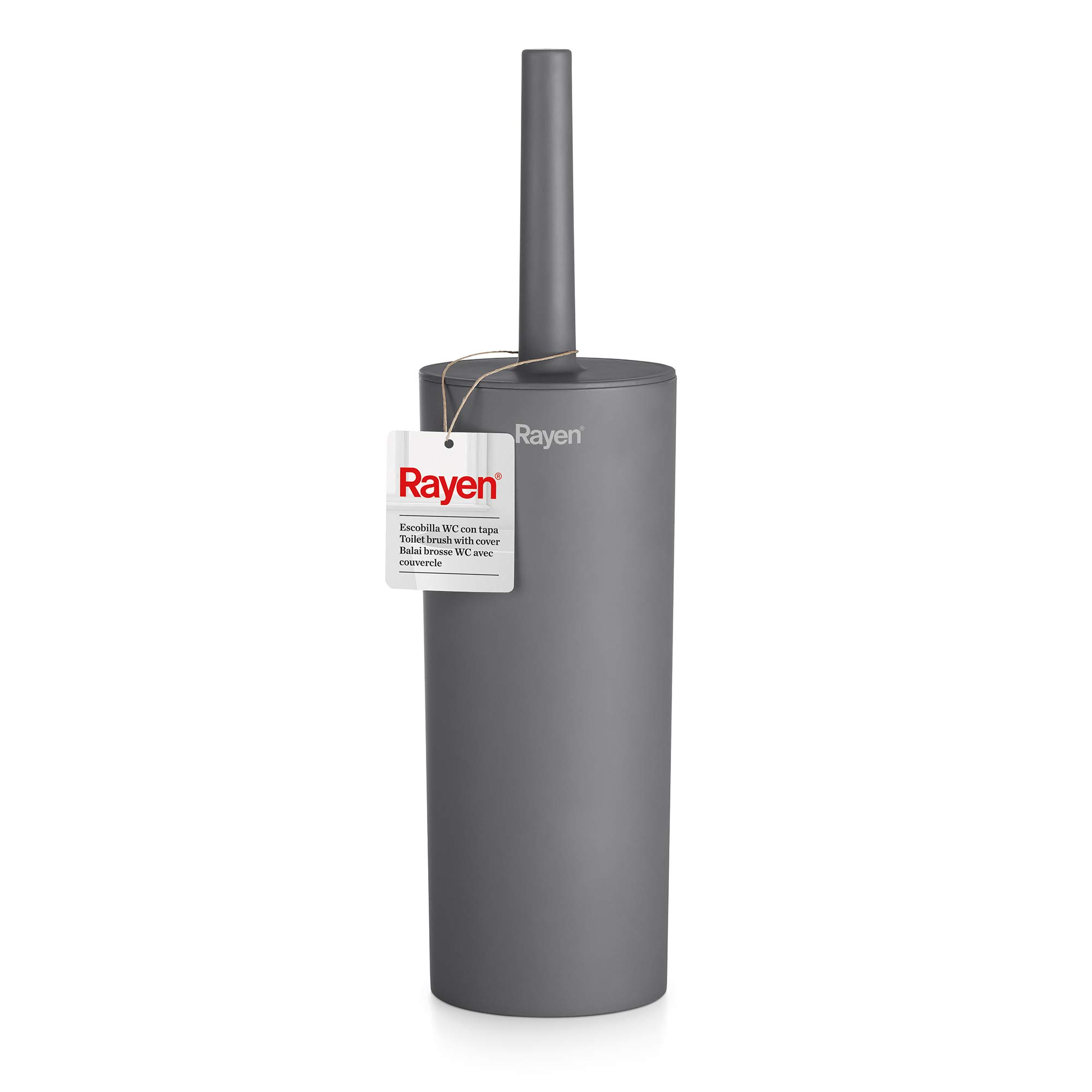 Rayen | WC Brush with Lid | Efficient Cleaning | Soft Touch | 14.5" x 3.6" | Grey