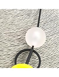 Joyería de moda larga para niña redondo de madera negro y amarillo collar de declaración para mujer