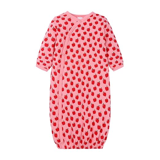 Mary ye Baby Boys Girls Cotton Kimono Gown Sleepwear Side Snaps Built