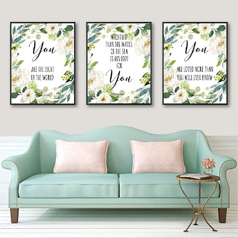 Amazon.com: Bible Verses Christian Wall Art Canvas Prints Watercolor