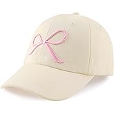 Girls Bow Tie Baseball Cap Kids Adjustable Summer Sun Hat Cute Embroidered Cotton Caps Age 5-12