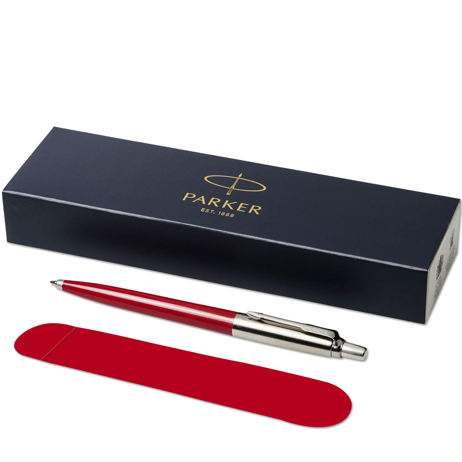 PARKER -"Jotter ballpoint pen with Velvet Pouch in gift box - black ink - red