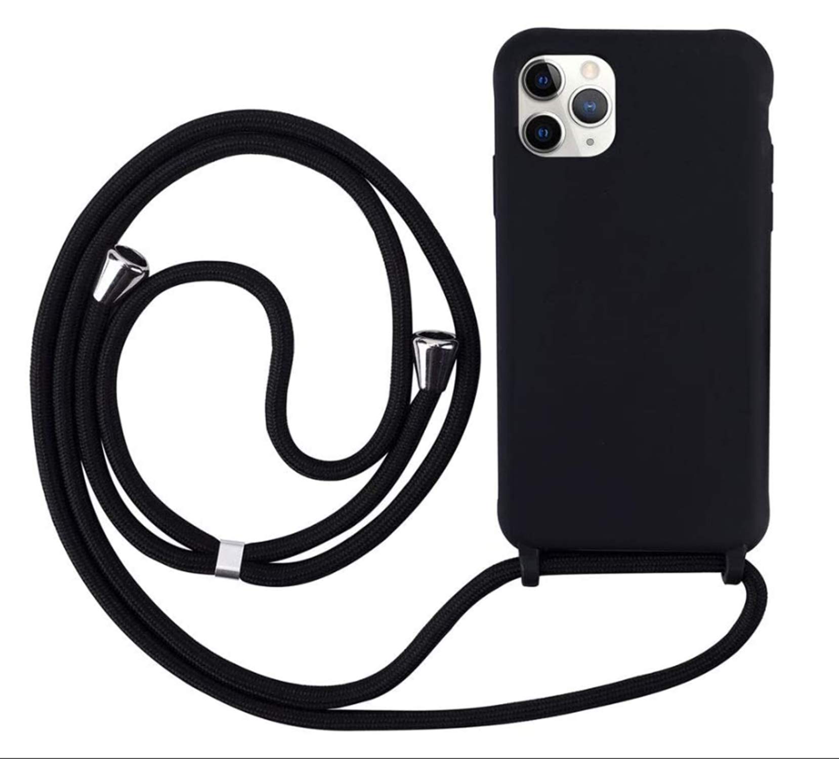 MEVIS Case Compatible with iPhone 11 Pro, Necklace for Cell Phone Collars Slim Shockproof Adjustable Lanyard Case Black