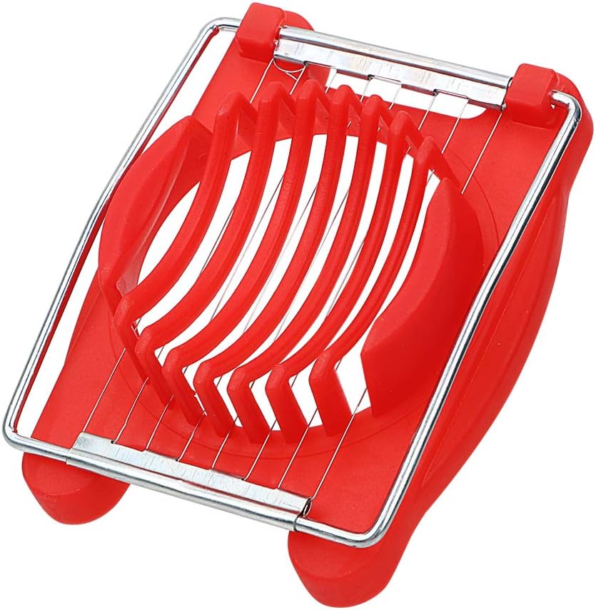 Manual Fruit Egg Slicers Stainless Steel Egg Cutter (red)