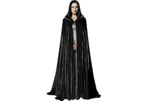 UQJE Full Length Hooded Robe Adult Cloak Riding Hood Cape Christmas Cosplay Costume
