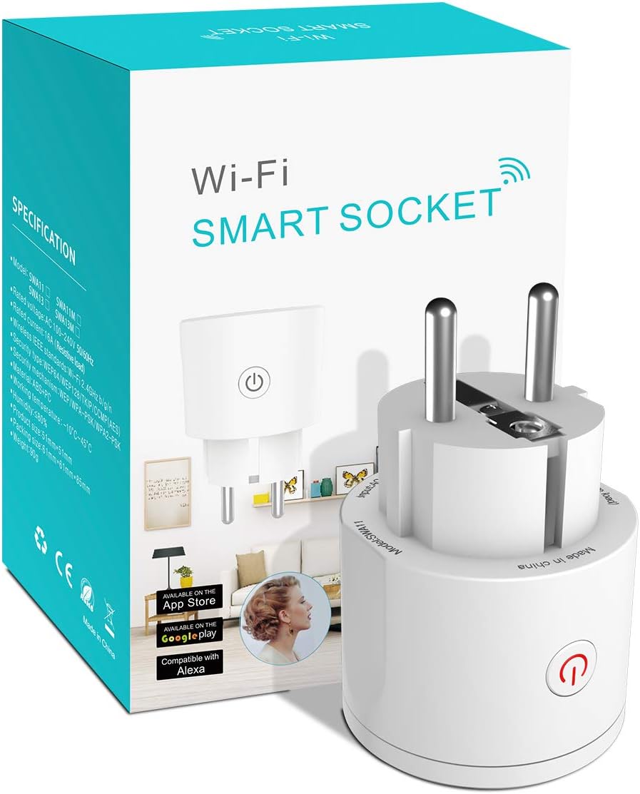 Smart WLAN Steckdose, Mini Smart Home Alexa Steckdose Intelligente Plug WiFi Stecker Kompatibel