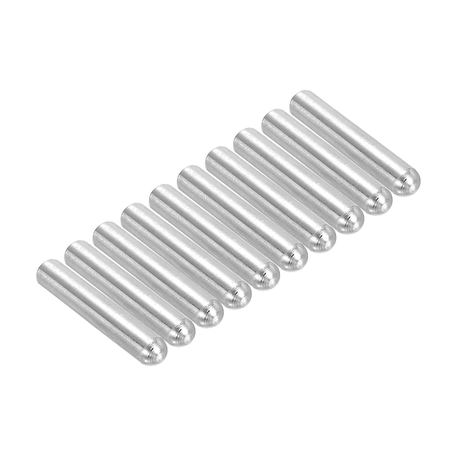 PATIKIL 304 Stainless Steel Dowel Pins 6x40 mm (5/16" Dia), 10 Pcs Round Head Flat Chamfered End Metal Dowel Pins Bunk Bed Pegs for Support Shelves Furniture Device