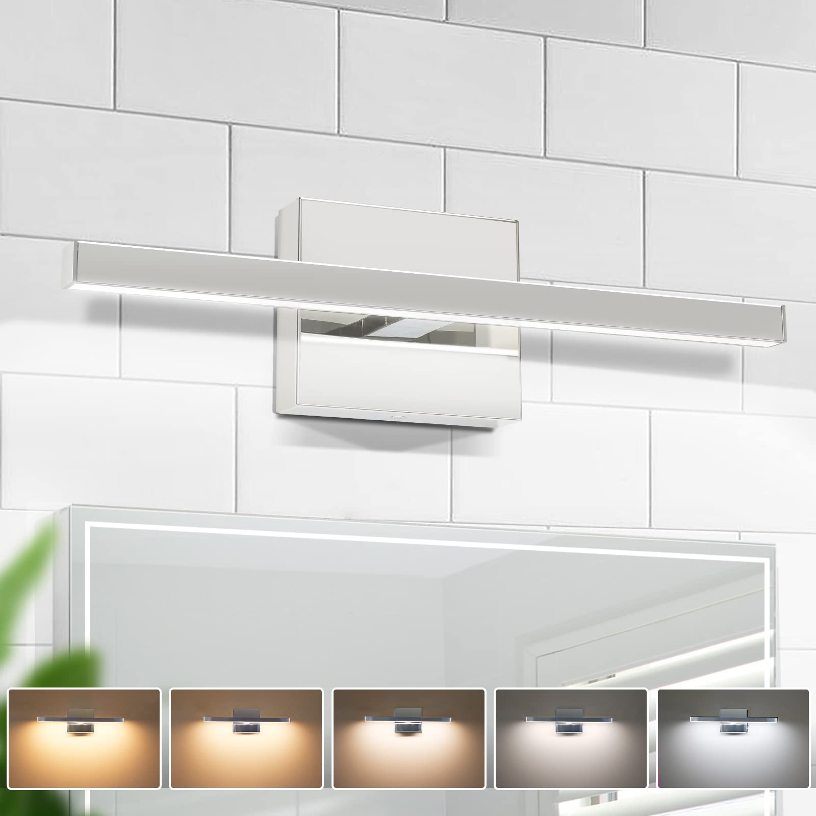 VOLISUN Modern Bathroom Vanity Light 15.7 inch, 12W Dimmable 5CCT Led ...
