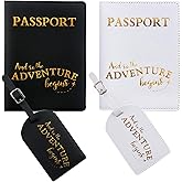 Passport Wallets Travel Holder Set,his and her passport holder and luggage tags,Honeymoon gift, Slim Passport Case Covers and Organizer Slots Couple Travel Luggage Tags