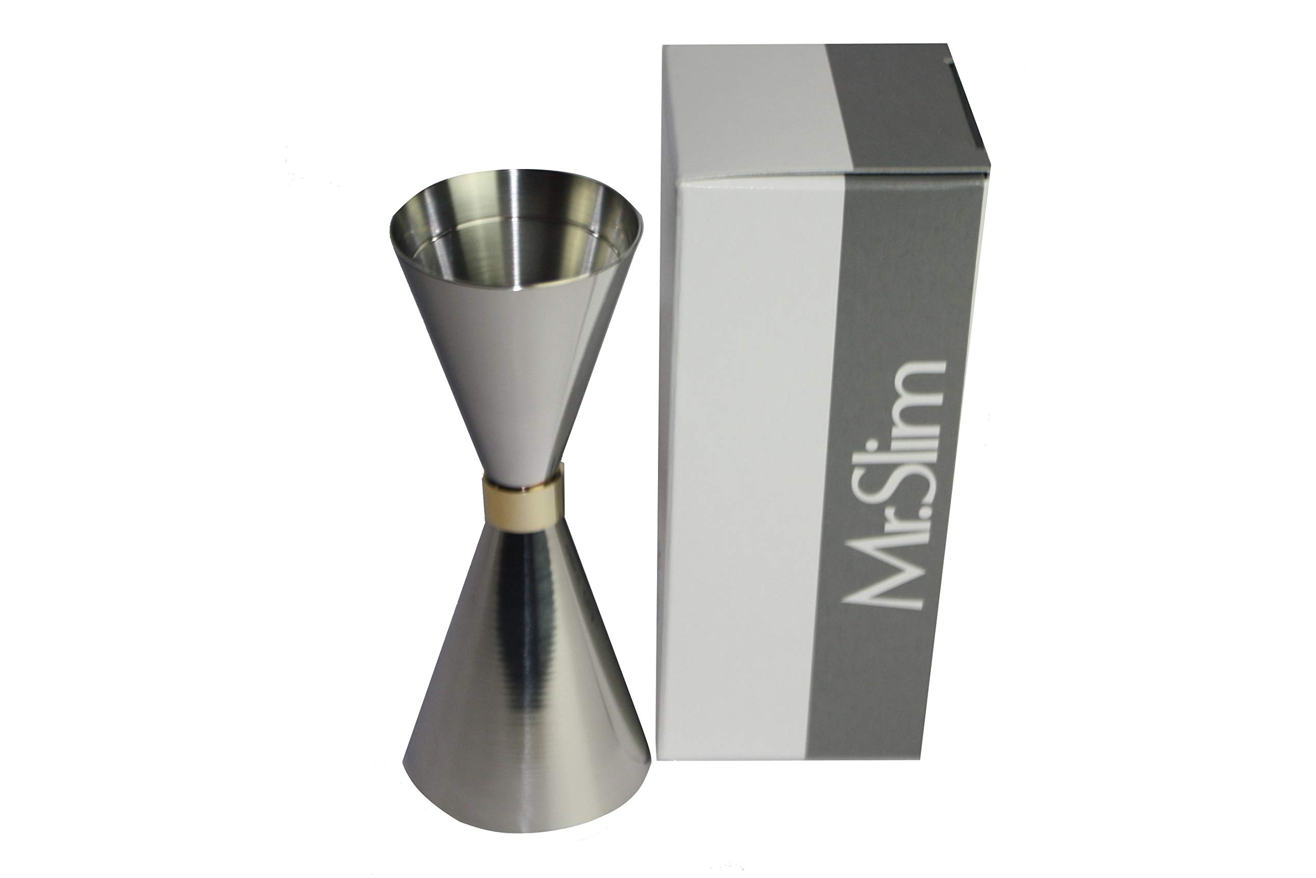 Mr Slim Jigger Cocktail Measuring Jug - Silver - 30-45ml - Made in Japan