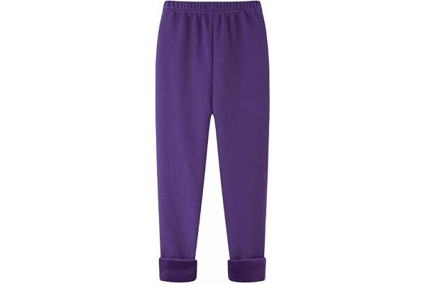 Coralup Girls' Fleece Lined Leggings Cotton Kids Thick Warm Stretchy Long Pants 2-13 Years