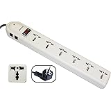 KRIGER Universal power strip AC 110-220-240V surge protector for computer, printers, 6 universal AC outlets KR136