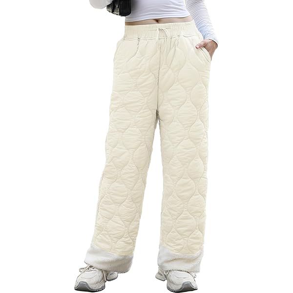 Johnature Pantalon Gruos Y Cálidos De Pierna Ancha Para Mujer, Pantalón Informal De Lino Y