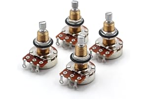 THE ART OF TONE Bourns 500K LONG Split Shaft Audio Taper Low Friction Potentiometers Set of Four (4X)