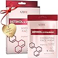 AZURE Retinol & Hyaluronic Acid Anti Aging Facial Sheet Mask - Rejuvenating & Hydrating Face Mask - Helps Reduce Fine Lines & Wrinkles, Smooths & Repairs - Skin Care Made in Korea - 5 Pack
