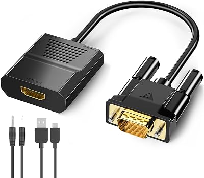 FOINNEX VGA to HDMI Adapter 1080P Audio Converter for Old PC Laptop to TV