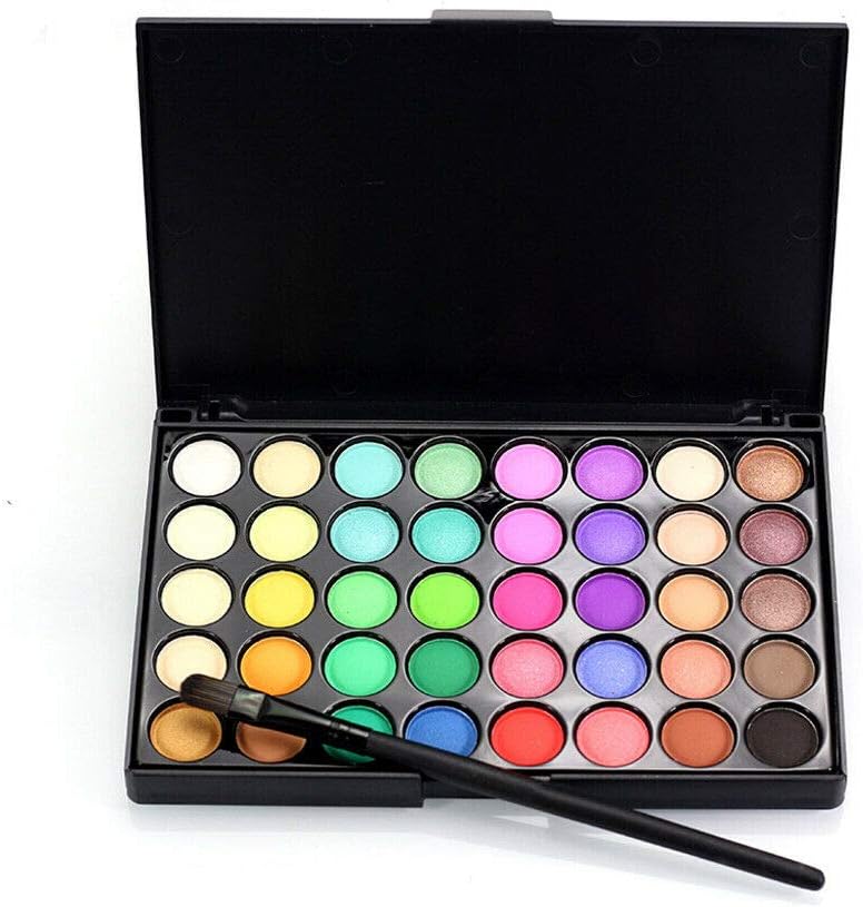 LABIUO Cosmetic Matte Eyeshadow Cream Makeup Palette Shimmer Set 40 Color+ Brush Set B