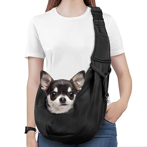 Pawaboo Small Dog Sling Carrier, Reversible Hands Free Dog Sling
