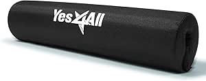 Yes4All Barbell Foam Nylon Bar Pad/PVC Bar Pad - 16 inches neck and shoulder protective Barbell Pad for Squats, Lunges &amp; Hip Thrust - Fits 1” Standard and 2” Olympic Bars