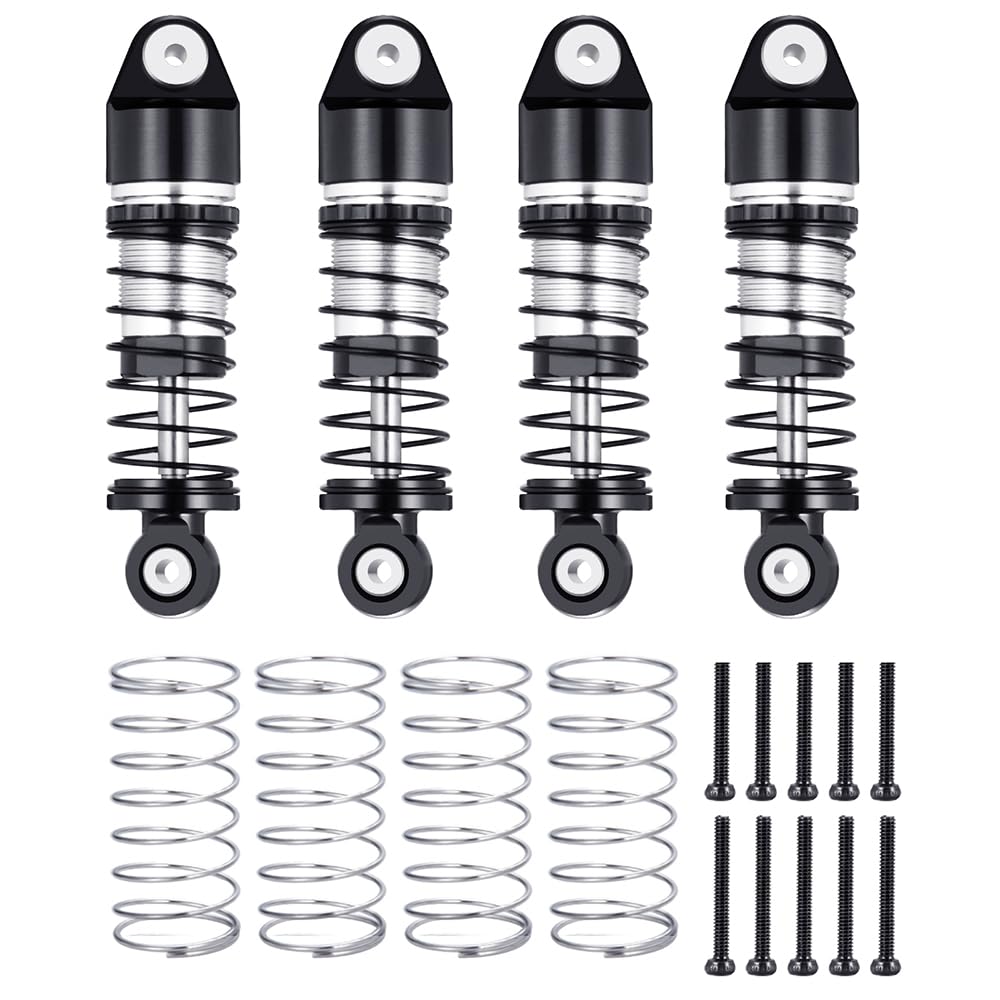 Photo 1 of 1/24th Aluminum RC Car Shocks 33mm Absorber Damper for All AXIAL SCX24 AXI90081 Deadbolt C10 JLU Gladiator Bronco (Black)