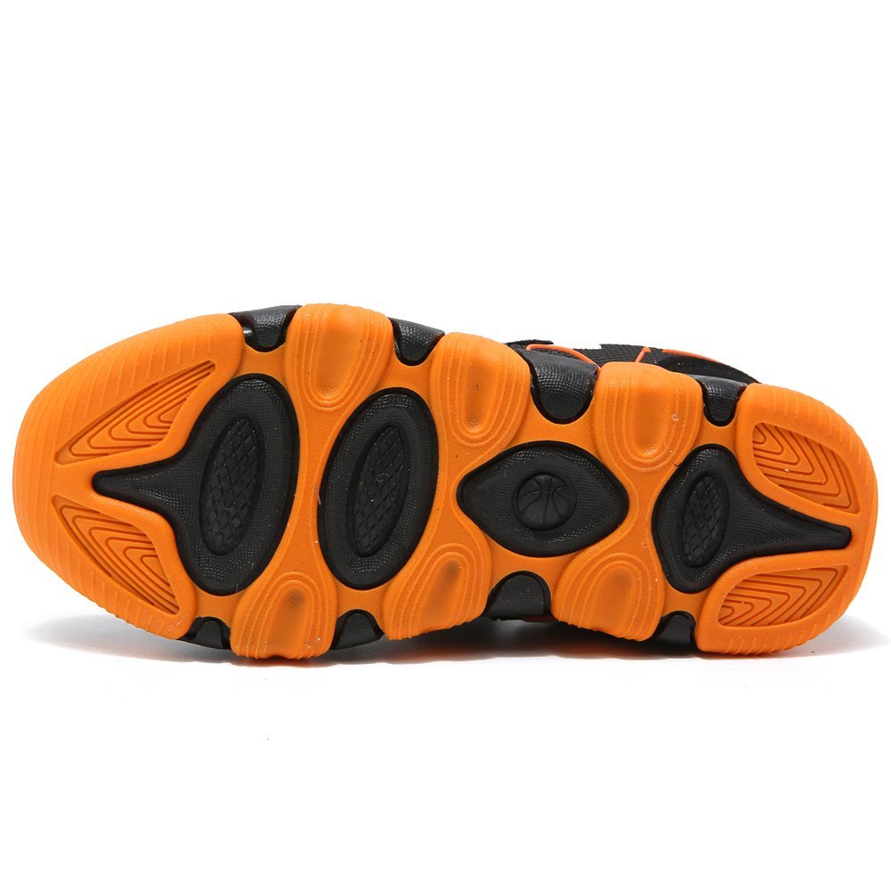 HOBIBEAR children Outdoor Strap Athletic Sneakers Running Shoes AS3209(1.5M,Orange/Black)