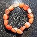 CHARGED Natural Carnelian Agate (Riverbed Agate) Crystal Bracelet Tumble Polished Stretchy + Selenite Heart Charging Crystal Included