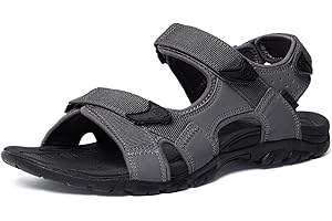 atika Men's Outdoor Hiking Sandals, Open Toe Arch Support Strap Water Sandals, Lightweight Athletic Trail Sport Sandals