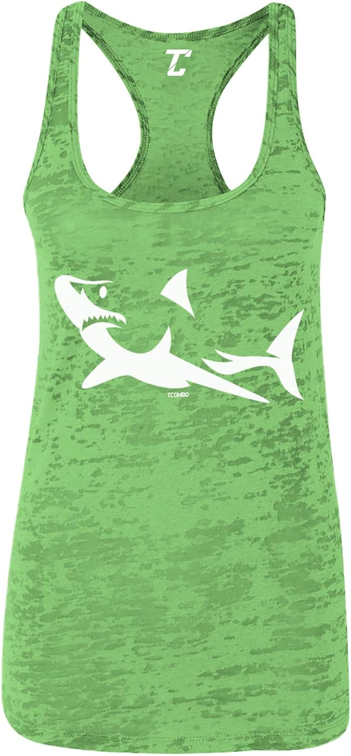 Shark Silhouette - Great White Hammerhead Women's Racerback Tank Top