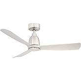 Fanimation Kute 3 Blade Ceiling Fan with Light Kit 44 Inches Wide with Brushed Nickel Finish and Brushed Nickel Blades