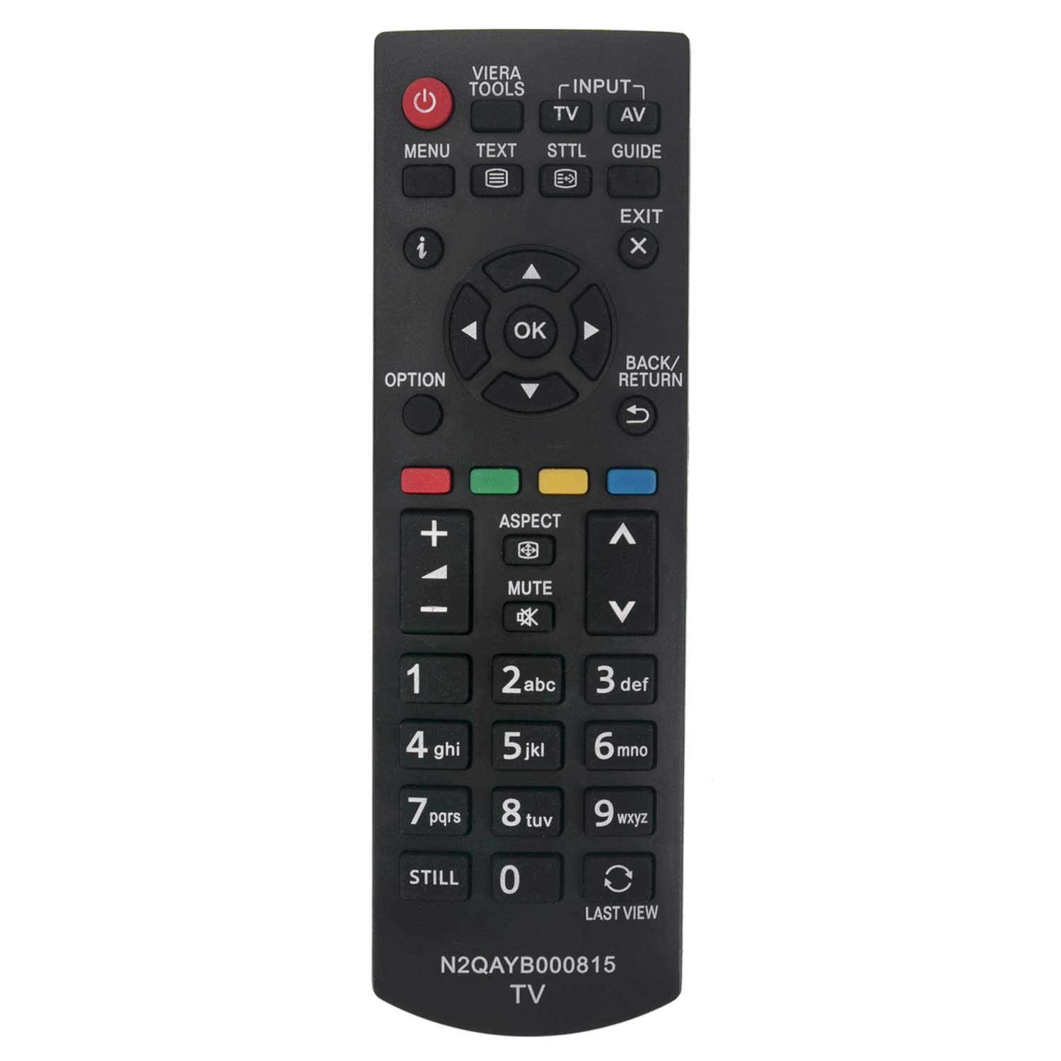VINABTY N2QAYB000815 Remote Control Compatible with Panasonic TX-32EM6B TX-39B6B TX-42B6E Tx-p42x60e TX-P50X60E TX-L50EM6E Tx-l39em6e Tx-l50b6e Tx-l32b6es Tx-l42b6es Tx-l32b6e tx-l50b6b tx-l39b6b