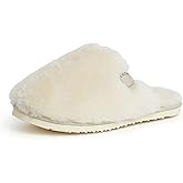 Fireside by Dearfoams womens Shelly Beach All Over Genuine Shearling Easy on/Off Scuff