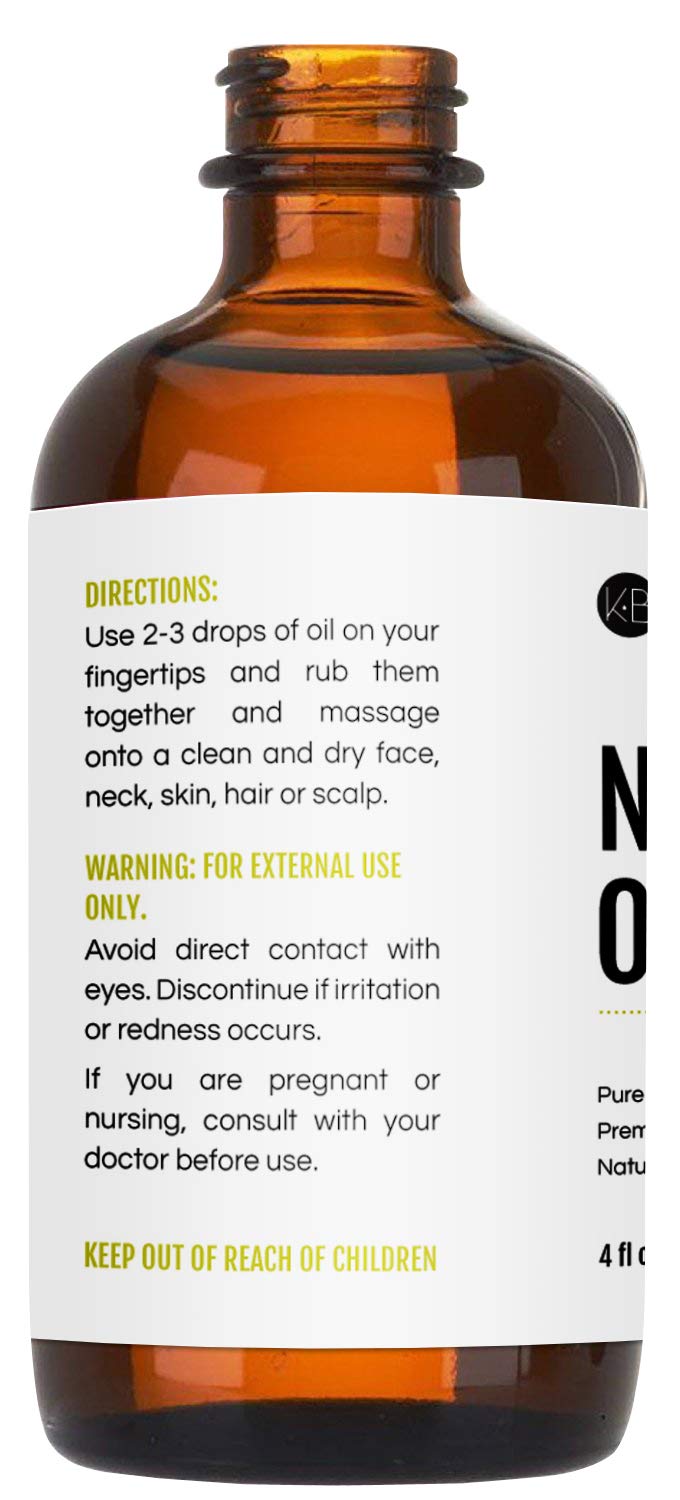Neem Oil (4oz) by Kate Blanc. USDA Certified Organic, Virgin, Cold Pressed, 100% Pure. Great for Hair, Skin, Nails. Natural Anti Aging Moisturizer. 1-Year Guarantee : Beauty