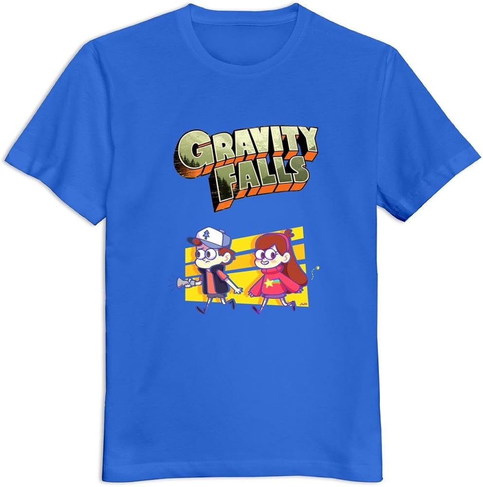 Men Gravity Falls Logo Customized Causal Black T-Shirt by Mjensen
