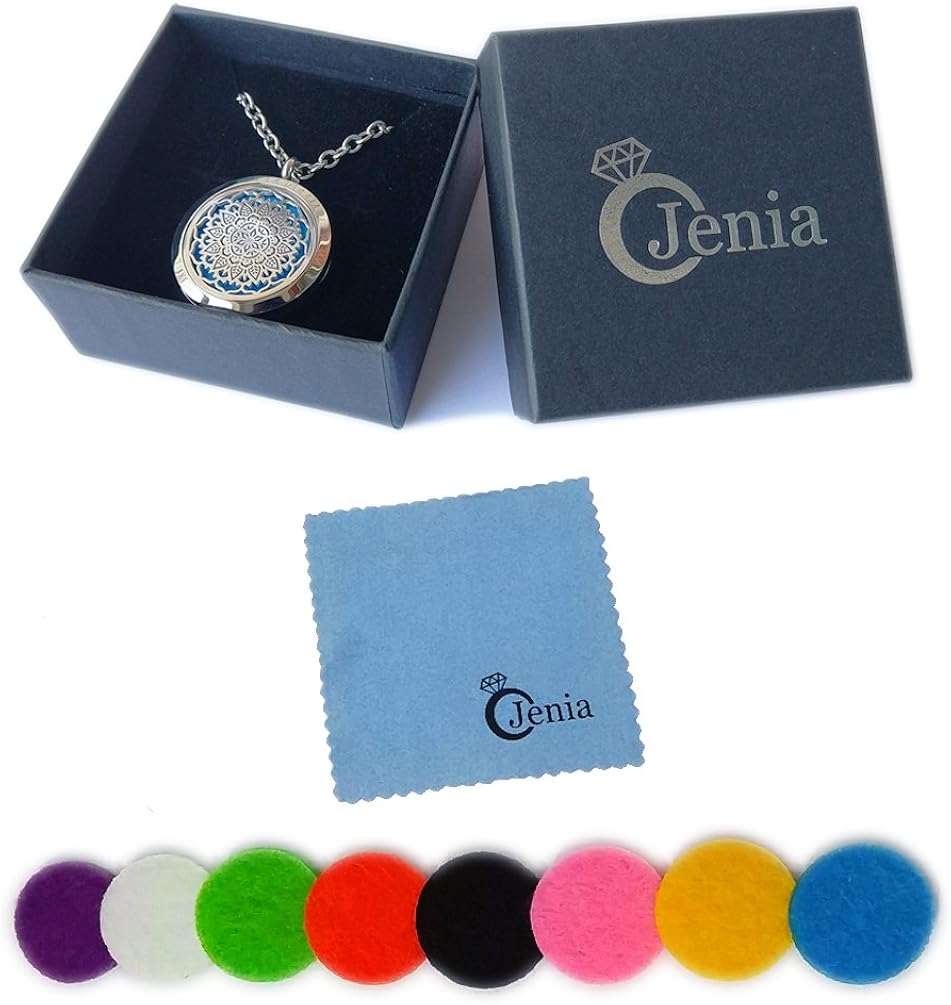 GelConnie Flower Perfume Essential Oil Diffuser Necklace Aromatherapy 316L Hypoallergenic Stainless Steel Pendant CSFL394-1: Jewelry
