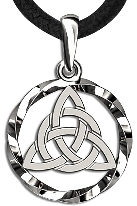 Sterling Silver Triquetra & Pentacle Pendant - Celtic Knot Necklace, 1 Inch, Pagan & Wiccan Jewelry - View #6