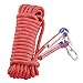 Syiswei Static Rock Climbing Rope 12MM, Upgraded Carabiners Outdoor Safety Fire Escape Rope Climbing Rope Rappelling Rope