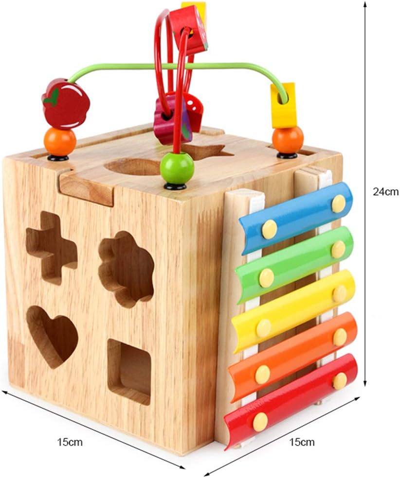 K9ck Cube Jouet En Bois Bebe Activites D Eveils Jeu Educatif Jouet De Premier Age Enfant Labyrinthe Cube De Tri De Formes Amazon Fr Jeux Et Jouets