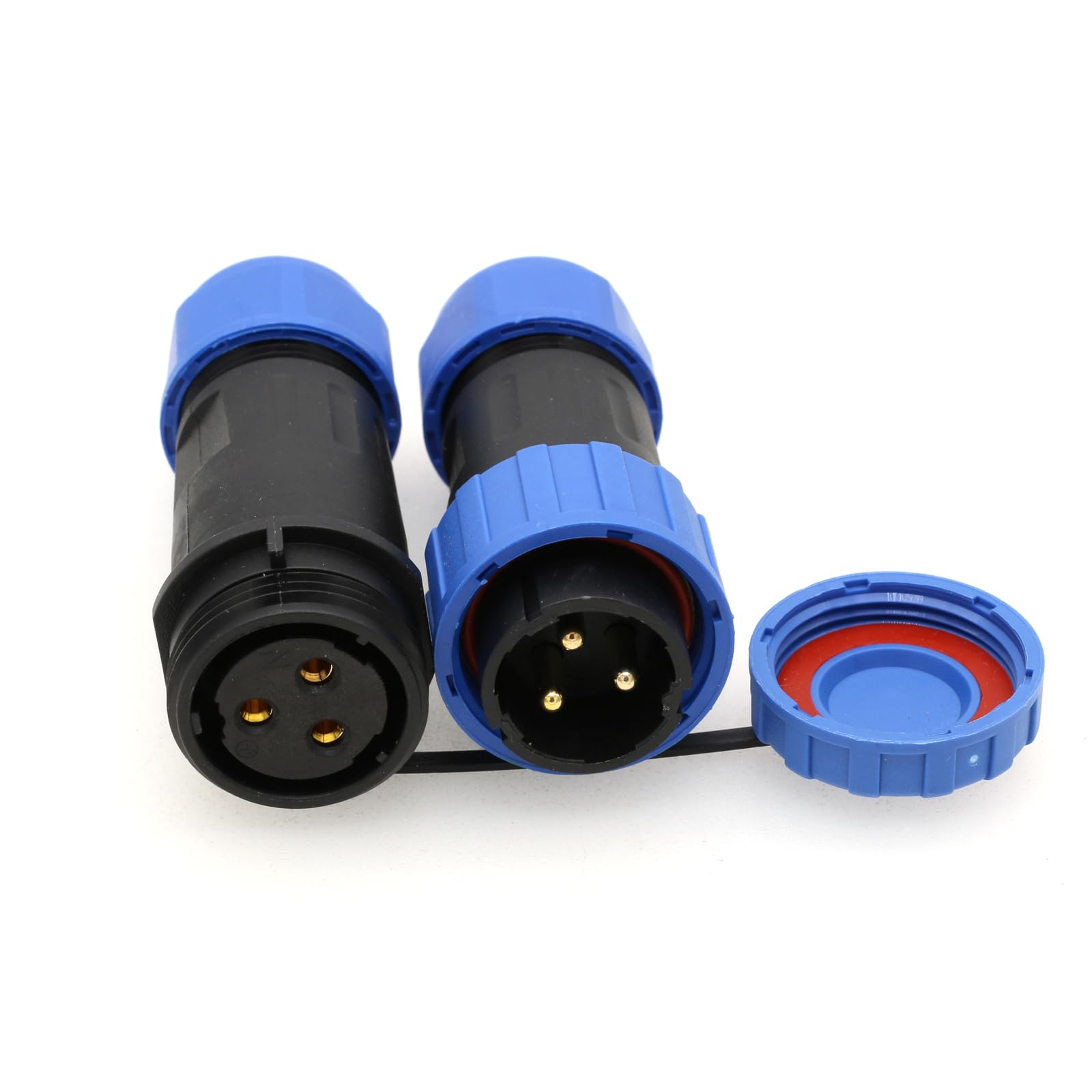 ZBLZGP TY20 Screw Connection 3-Pin 25A Aviation Waterproof Connector Plug Socket Screw Crimp Solderless Quick Disconnect with Waterproof Cap