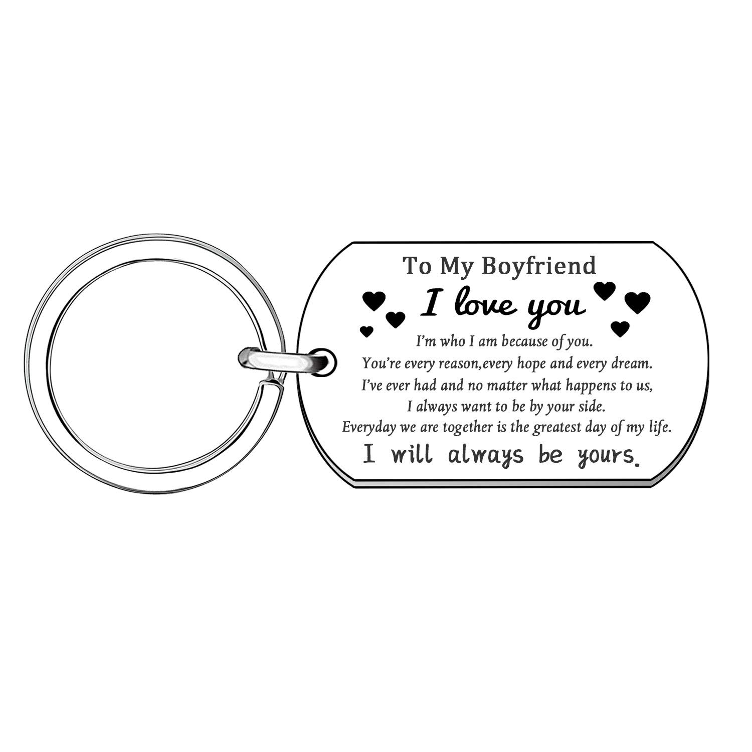 CHHYU Boyfriend Keyring I Love You Keychain Couples Lovers Jewellery Gift for Boyfriend Anniversary Vanlentines Day Gift