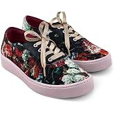 Hot Chocolate Design All-Day Women's Lace-Up Sneakers | Vegan Fabric Upper, Soft Inner Lining, Arch-Support Insole, Removable Insole, 4-Eyelet Closure, Non-Marking Rubber Sole