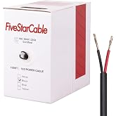 FiveStarCable 18/2 Gauge Low Voltage Cable Wire - 1000 ft, 18 AWG, 2 Conductors, PVC Jacket - for Security Systems, Alarm, Audio, Control, Intercom, and Speaker Applications